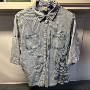 Harley-Davidson Light Blue Denim Shirt with Graphic